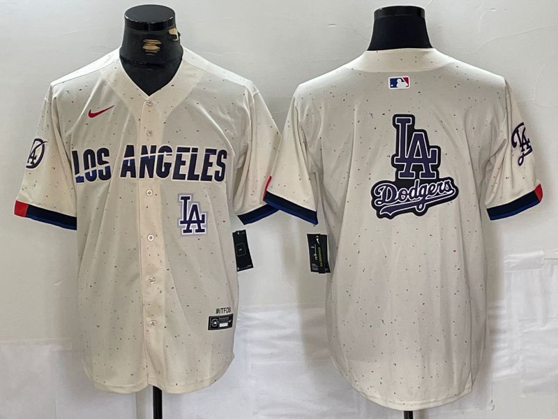 Men Los Angeles Dodgers Blank Cream Fashion Nike Game MLB Jersey style 8->los angeles dodgers->MLB Jersey